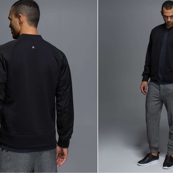 Lululemon Athletica Black and Green Bomber Jacket - Picture 2 of 11